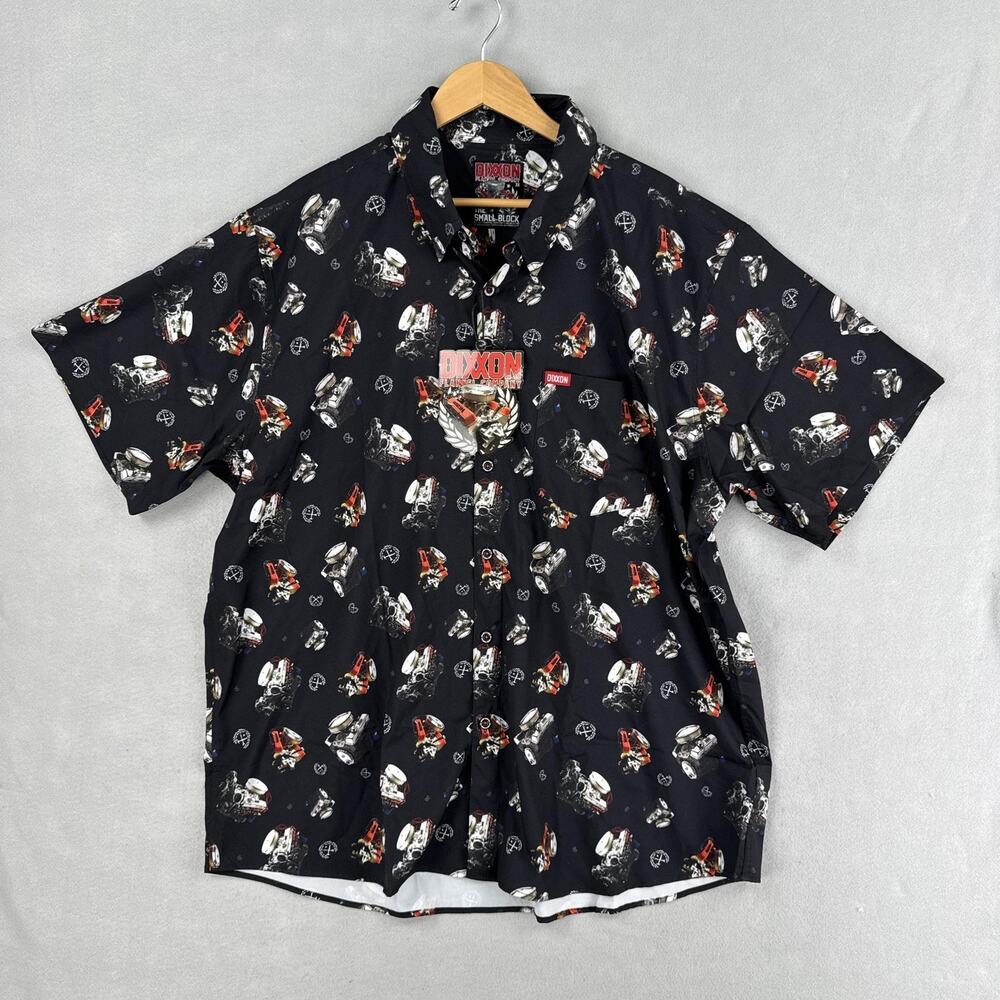 Dixxon Flannel Company Shirt Mens 3XL Black Small Block Short Sleeve Button Up